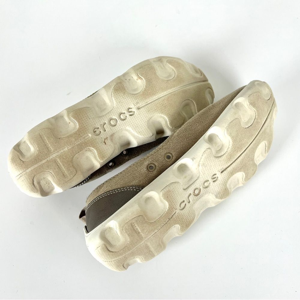 Crocs Canvas Tan Loafers Shoes - Picture 8 of 8